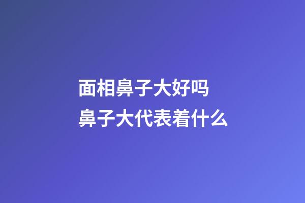 面相鼻子大好吗 鼻子大代表着什么